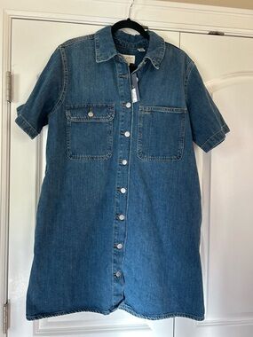 NWT Universal Thread Denim Button Knee Length Shirt Dress Sz M Cottagecore Beach